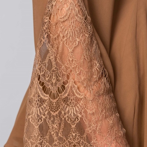 Paige - Khaki Lace Romper - Picture 6 of 6